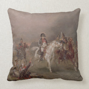 Napoleons Rückzug (Öl auf Leinwand) Kissen