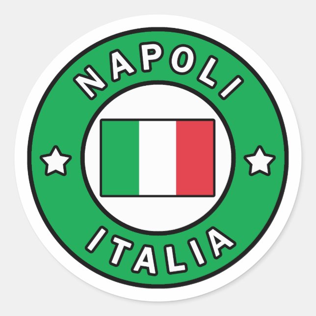 Napoli Italia Runder Aufkleber (Vorderseite)