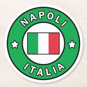 Napoli Italia Runder Pappuntersetzer