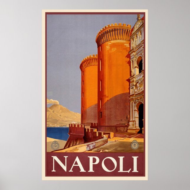Napoli, Italien Vintage Travel Poster (Vorne)