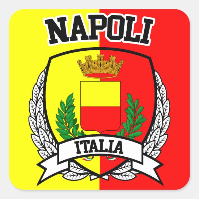 Napoli Quadratischer Aufkleber (Vorderseite)