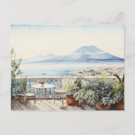 Napoli Serenity: Kunstdrucke digitaler Wasserfarbe Postkarte