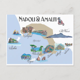 Napoli und Amalfi-Küste in Italien Postkarte