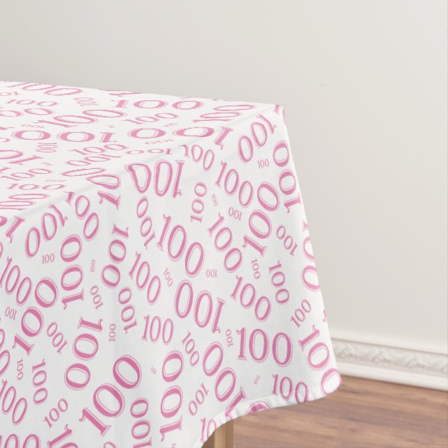 Nappe 100e anniversaire Motif des numéros rose et blanc (In Situ)