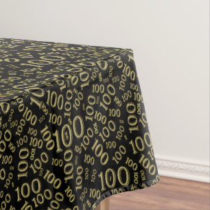 Nappe 100th Thème d'anniversaire, noir et Centenarian