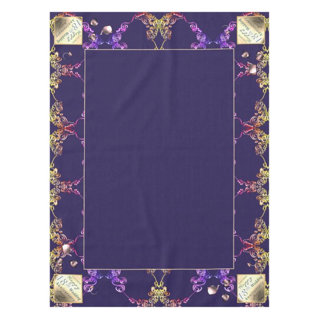 Nappe 18e anniversaire Porcelaine Cat's Eye Blue Centre (Devant)