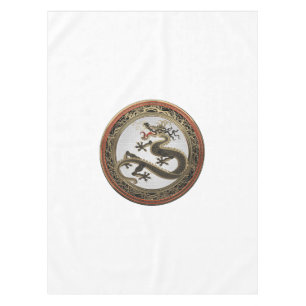 Nappe [600] Dragon oriental sacré noir et or