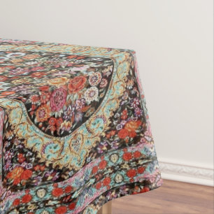 Nappe 60s Vintage Perse Turc Floral Motif