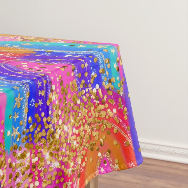 Nappe 6e anniversaire Bright Rainbow Gold Parties scinti (In Situ)