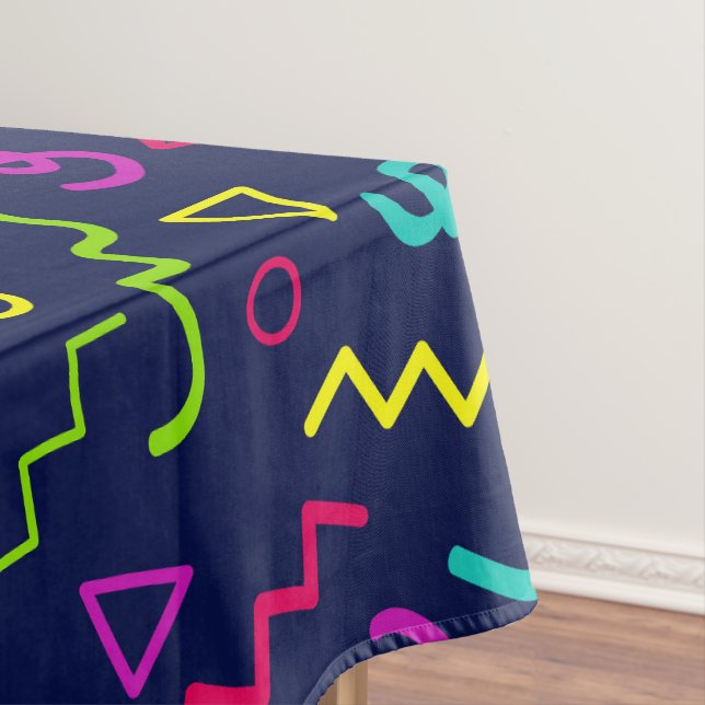 Nappe 80s quatre-vingts rétro parti néon Memphis motif (In Situ)
