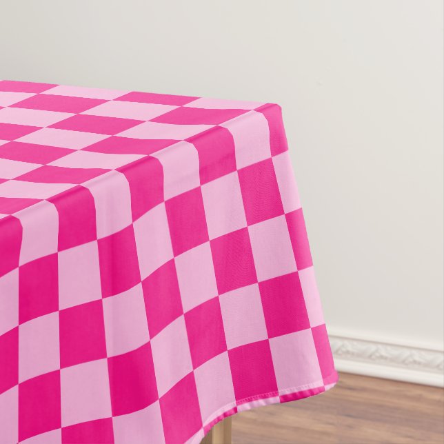 Nappe à damiers carré léger rose chaud rétro géométrique (In Situ)