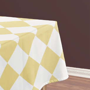 Nappe à damiers Motif Chic Luxe Jaune Faux Or Blanc