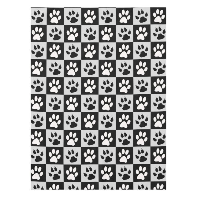 Nappe à damiers pattes et pattes blanches noires (Devant)