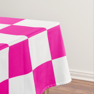 Nappe à damiers rose et blanc