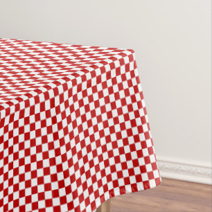 Nappe à damiers-rouge et blanc-52x70 COTON TABLECLOTH