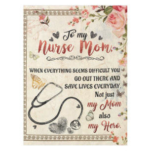 Nappe À Mon Infirmière Maman Cadeau, Floral lettre d'amo
