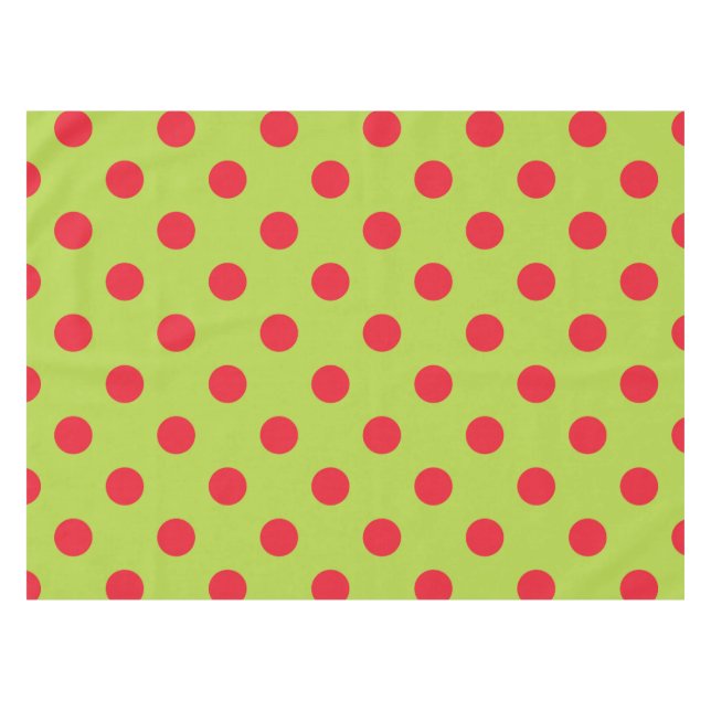 Nappe à points Polka rouge et vert (Devant (Horizontal))