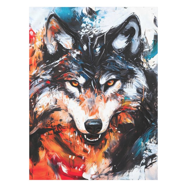 Nappe Abstract Wild Spirit Wolf (Devant)