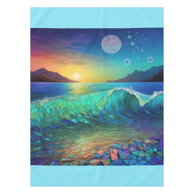 Nappe Abstrait Azure Seascape (Devant)