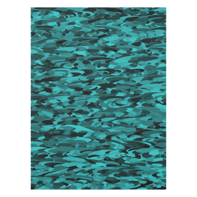 Nappe Abstrait Motif Turquoise Noir (Devant)