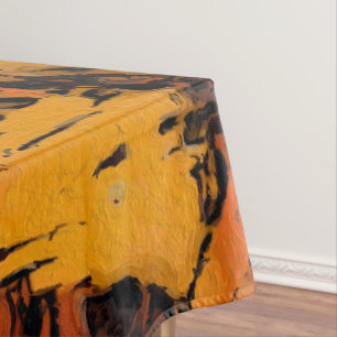 Nappe Abstrait orange, jaune et noir