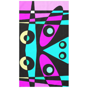 Nappe Abstrait Surf Turquoise Hot rose jaune noir