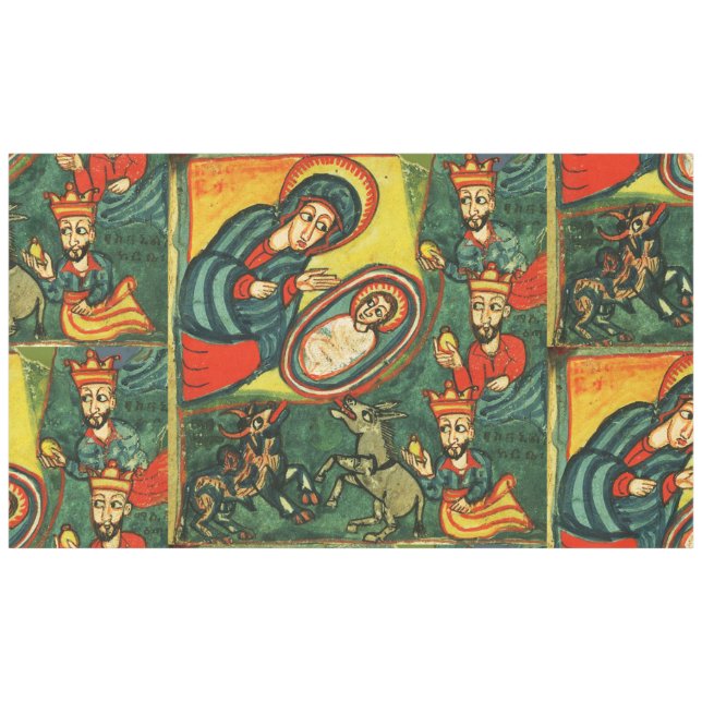 Nappe ADORATION DE MAGI, NATIVITÉ PRIMITIVE Noël (Devant (Horizontal))
