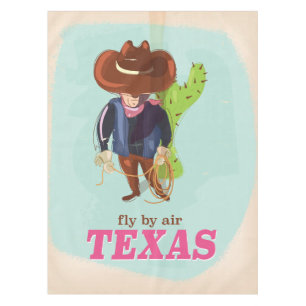 Nappe Affiche de voyage de cowboy Retro Texas
