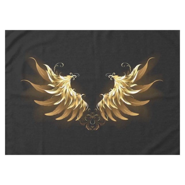 Nappe Ailes d'Ange d'or sur arrière - plan noir (Devant (Horizontal))