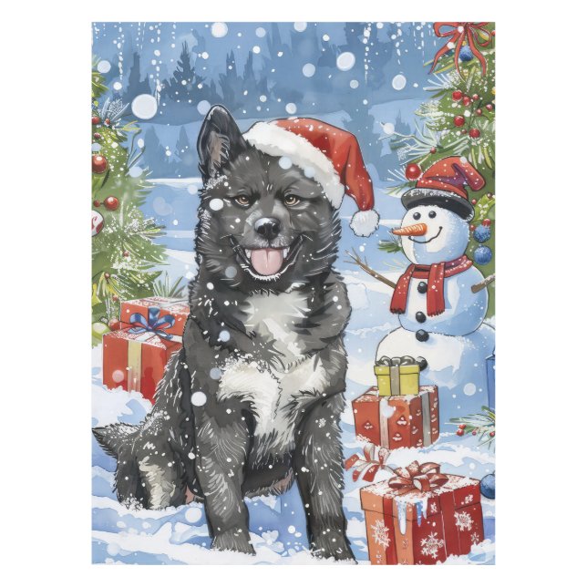 Nappe Akita Chien Winter Wonderland Noël Joie (Devant)