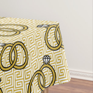Nappe Alliance de Mariage Greek Key - Or & Blanc