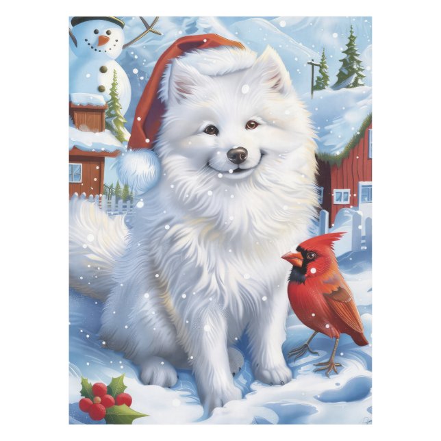 Nappe American Eskimo Dog Winter Wonderland Noël (Devant)