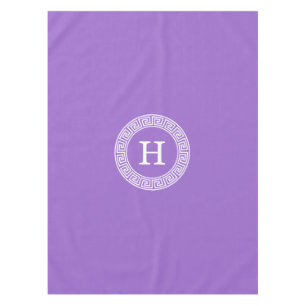 Nappe Améthyste Wht Cadre Rnd Clé Grecque Monogramme Ini