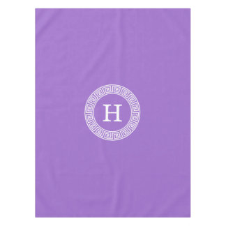 Nappe Améthyste Wht Cadre Rnd Clé Grecque Monogramme Ini