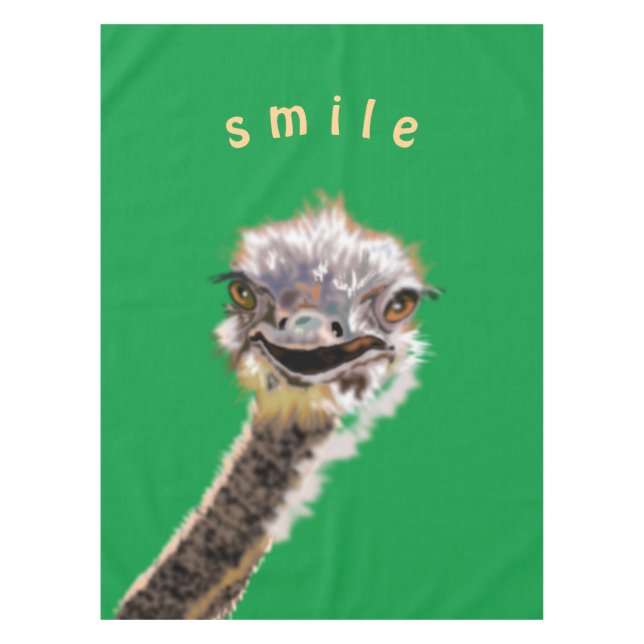 Nappe amusante avec autruche joyeuse - Smile (Devant)
