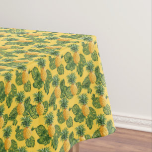 Nappe Ananas et feuille tropical sur l'or