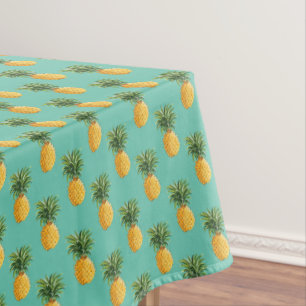 Nappe Ananas tropicaux sur Teal