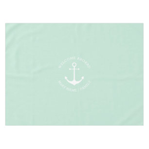 Nappe Ancrage nautique menthe personnalisée Welcome Abo