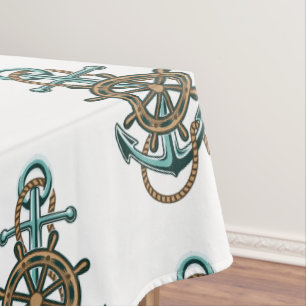 Nappe Ancre verte nautique thème marin