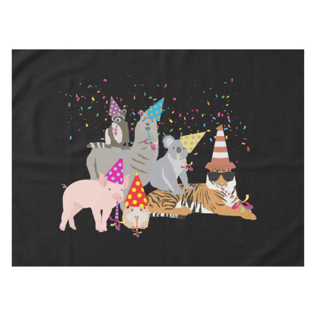Nappe Animaux - Beaux animaux ayant une fête (Devant (Horizontal))