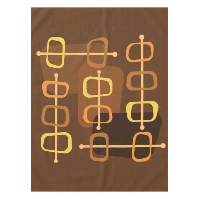Nappe Années 1950 Abstrait Art Hollow Rocks Brown (Devant)
