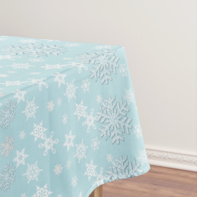 Nappe Aquamarine avec Snowflakes Tissu de table de vacan (In Situ)