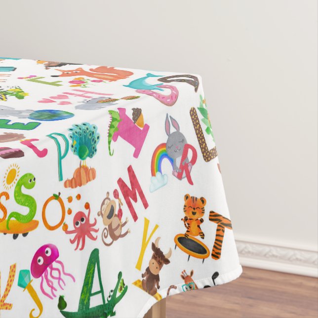 Nappe Aquarelle Animal Alphabet Cute (In Situ)