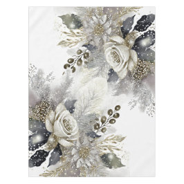 Nappe Aquarelle Argent Golden White Roses Fleurs