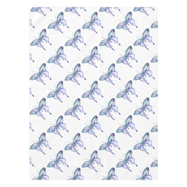 Nappe aquarelle bleu bleu pourpre papillon (Devant)