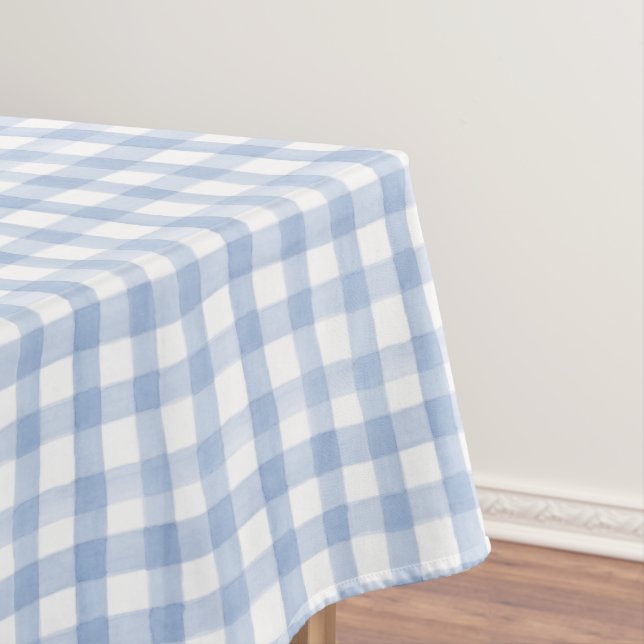 Nappe Aquarelle bleu et blanc En vichy Mariage (In Situ)