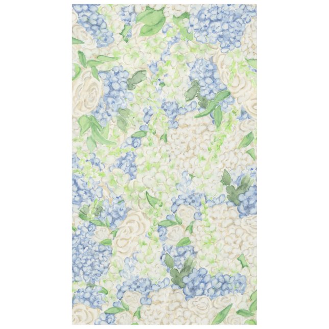 Nappe Aquarelle bleu et blanc Mariage de crête d'Hydrang (Devant)