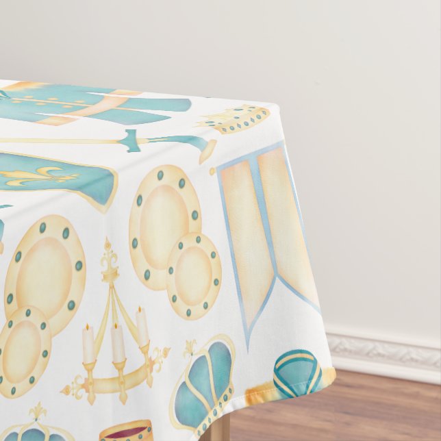 Nappe Aquarelle bleu et or Petit Prince Anniversaire (In Situ)