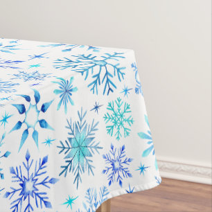 Nappe Aquarelle bleue Flammes de neige et étincelles d'h