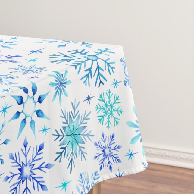 Nappe Aquarelle bleue Flammes de neige et étincelles d'h (In Situ)